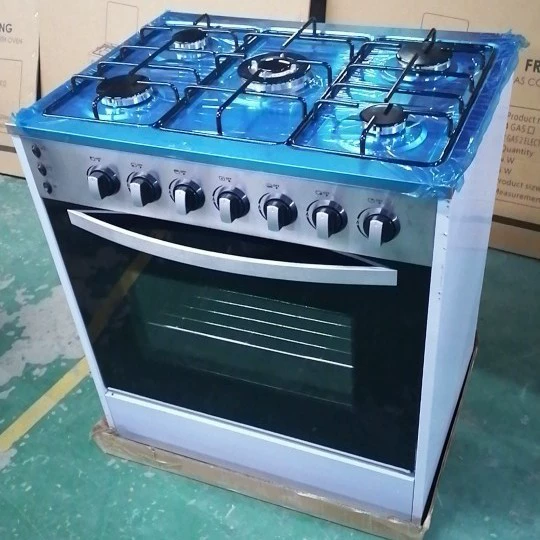 Газовая плита с пятью конфорками и духовкой, 760 мм, вертикальная, на сжиженном газе, европейский стандарт, запчасти, полный комплект для экспорта, минимальный заказ 1 штука.