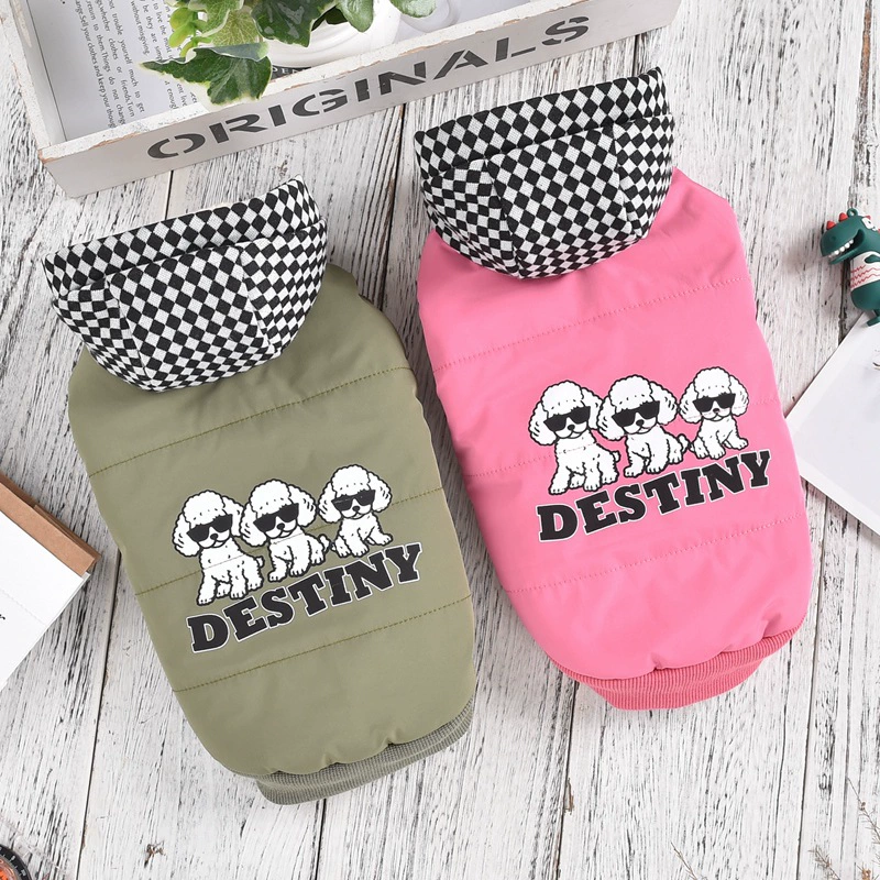 Тедди с принтом собачий жилет теплая хлопчатобумажная одежда
