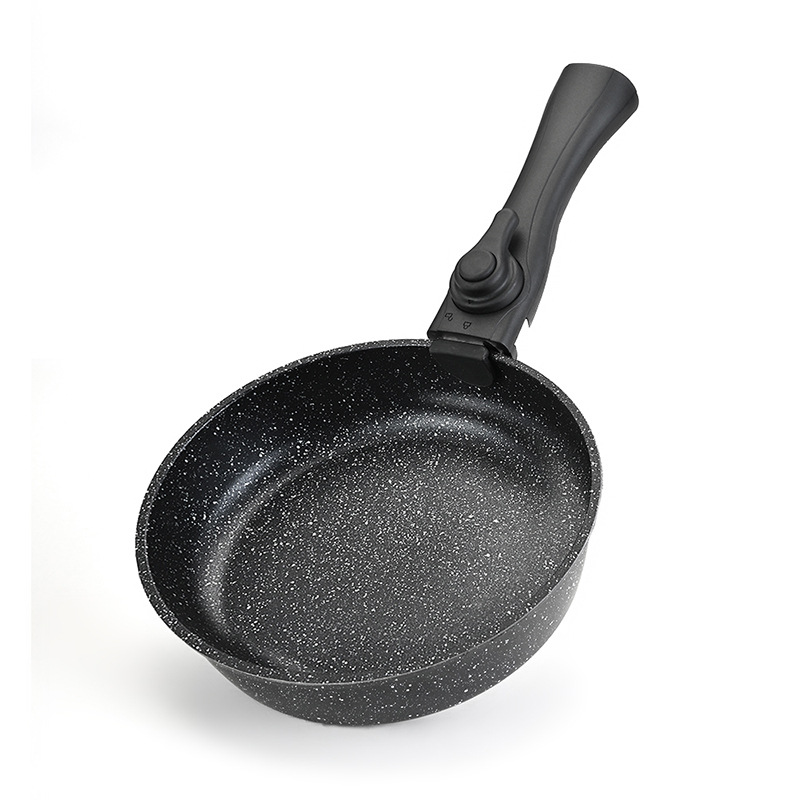 Wok antiadherente doméstico desmontable transfronterizo, juego de utensilios de cocina de fondo plano, cocina de inducción de piedra médica, estufa de gas, universal