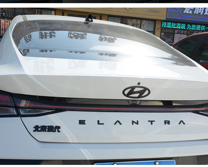 21-24 Seventh Generation New Elantra Front and Rear Car Logos Blackened with English Letters Black Label Modified for Decoration