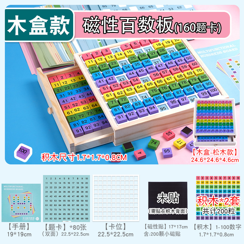 Tablero magnético de cientos Montessori pensamiento matemático ayudas didácticas Ilustración educación temprana juguetes educativos para niños 1 a 100 reconocer números