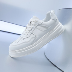 Wenzhou men's shoes 2024 spring new cowhide white sneakers color-matching trendy brand thick-soled loafers lightweight breathable casual shoes