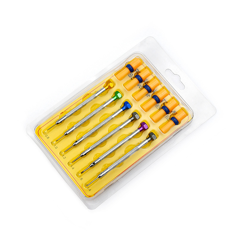 迷你螺丝刀组合工具套装 修表彩铝螺丝批手机笔记本电脑专用6支装