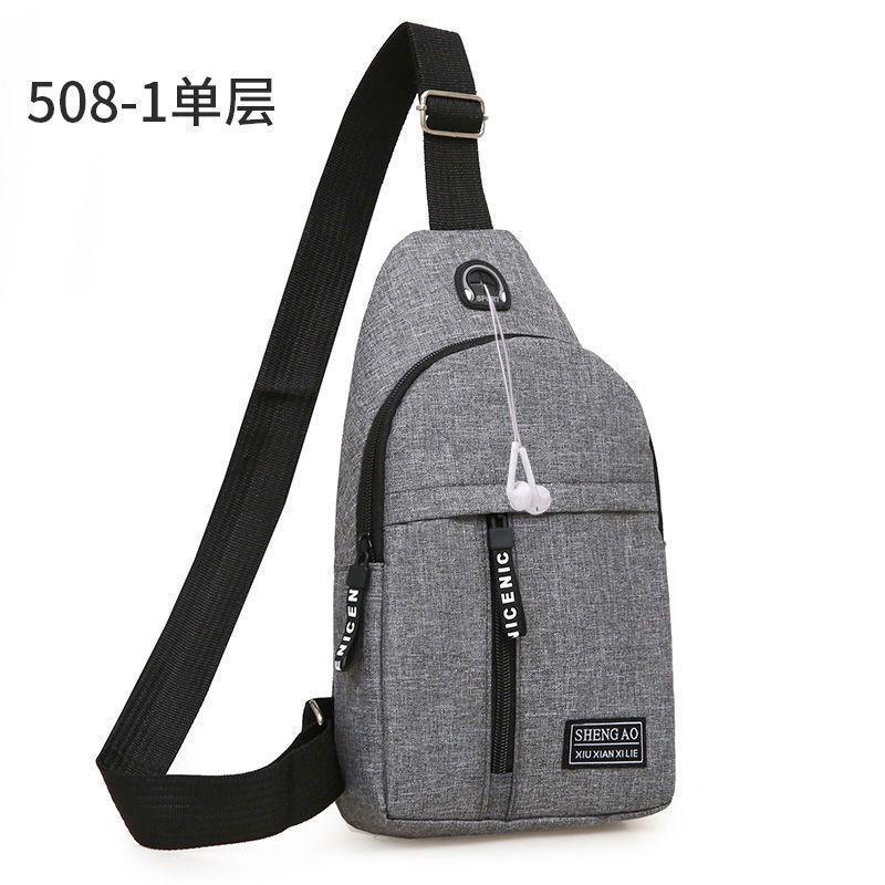 [Take sample package] Men's fashion business large capacity chest bag casual headphones crossbody bag shoulder bag wholesale