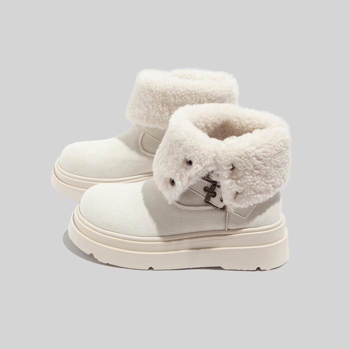 蓓尔 Velvet thick-soled snow boots for women, mid-calf 2025 winter style, warm and thickened, layered Ancola red shoes for women