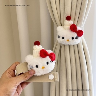 2 Pieces! Cute Kt Cat Curtain Straps for Bedroom and Living Room Curtain Decoration Buckle Elastic Rope for Girls
