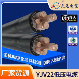 天元厂家国标线缆工程电力电缆ZR-YJV22低压铠装10-300平方电缆线