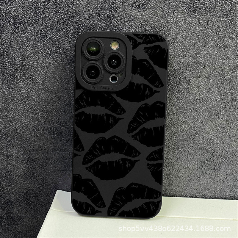 Black lips apply to Apple 15 mobile phone case iphone12promax set 14/13/11/XSMAX pupil eye 78 black