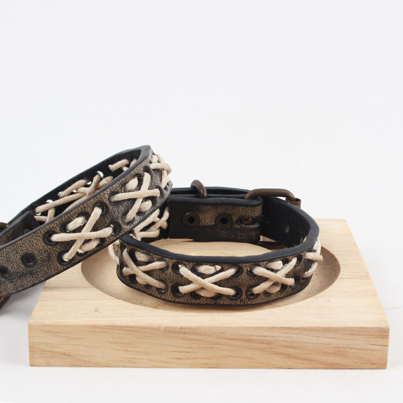 polyurethane genuine design retro woven bracelet handmade