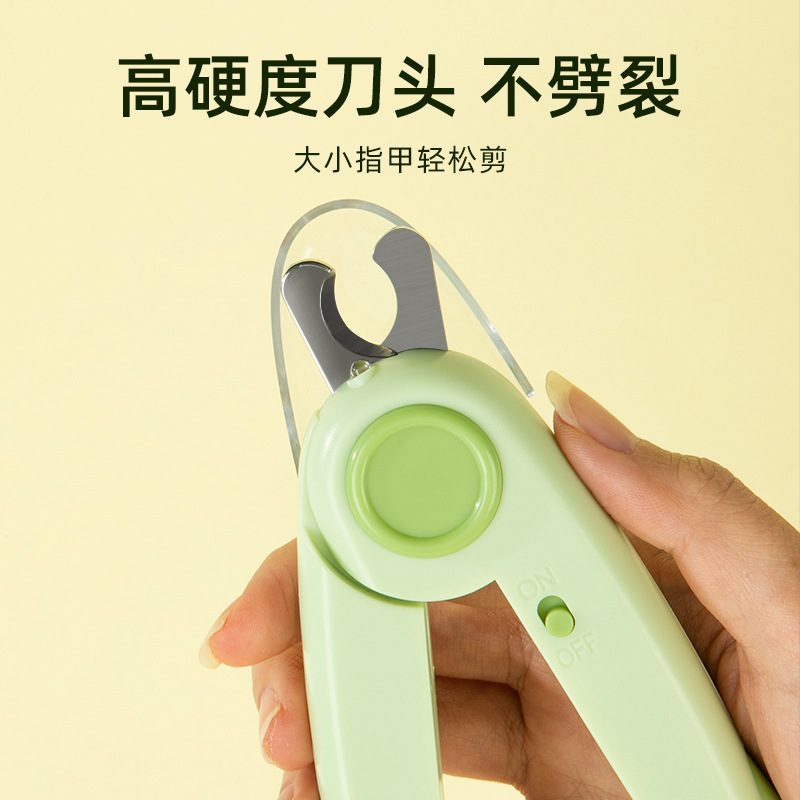 Suministros para mascotas Amazon nuevo pequeño cohete LED luz para mascotas cortaúñas profesional perro gato cortaúñas