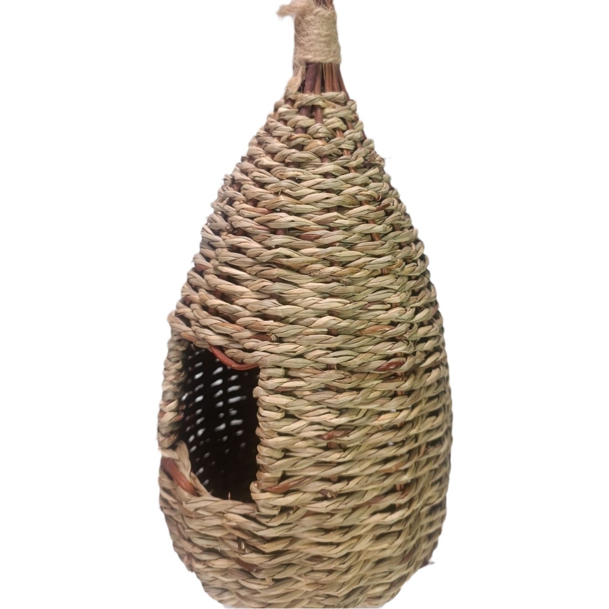 Venta al por mayor de fábrica, tapete creativo hecho a mano con forma de corazón de mango, cuerda de paja trenzada, calabaza, nido de pájaro, decoración de jardín, patio de flores