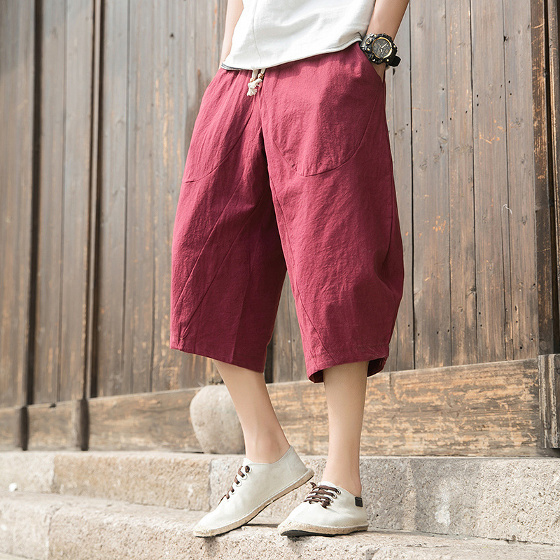 Linen plus size Cropped Pants Men's Fat Men's Summer Thin Loose Plus Fat Plus Increase Cotton and Linen 7 Shorts Fat Men's Pants Linen plus size Cropped Pants Men's Fat Men's Summer Thin Loose Plus Fat Plus Increase Cotton and Linen 7 Shorts Fat Men's Pants