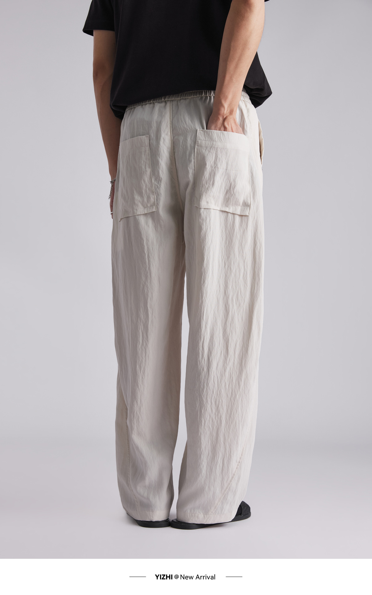 Quần jogger nam dáng rộng chất liệu linen phong cách Hàn Quốc — đen chi tiết 10