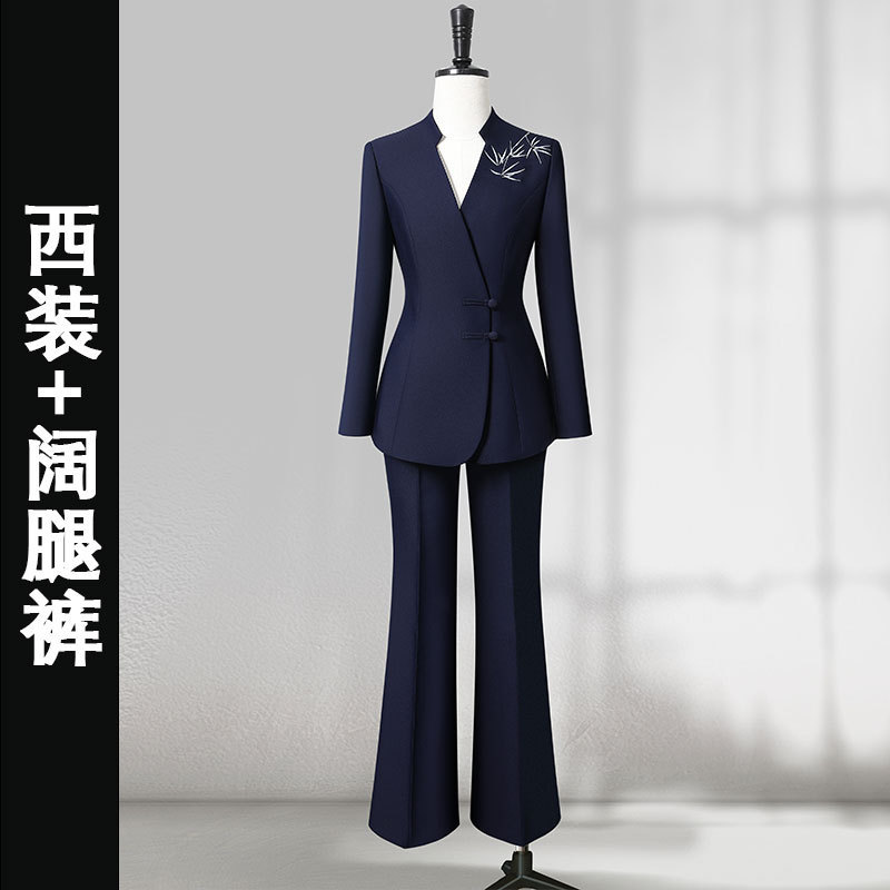 新中式西装套装女2025新款国风刺绣职业西服外套高端售楼部工作服|undefined