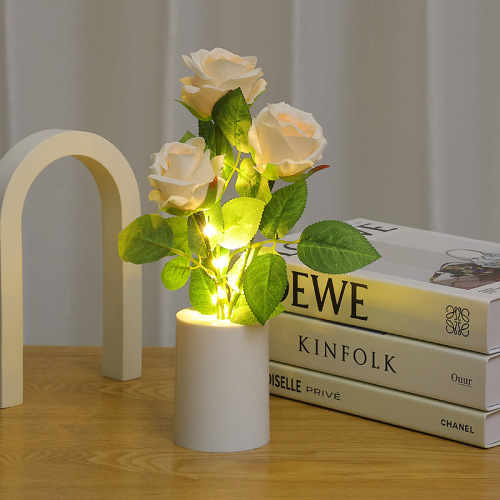 Rose night light creative simulation bouquet night light bedroom bedside lamp atmosphere light home decoration desktop ornaments