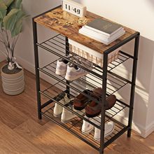 家用鞋架铁艺多层板式鞋架出租屋多层室内室外收纳办公室立式鞋柜