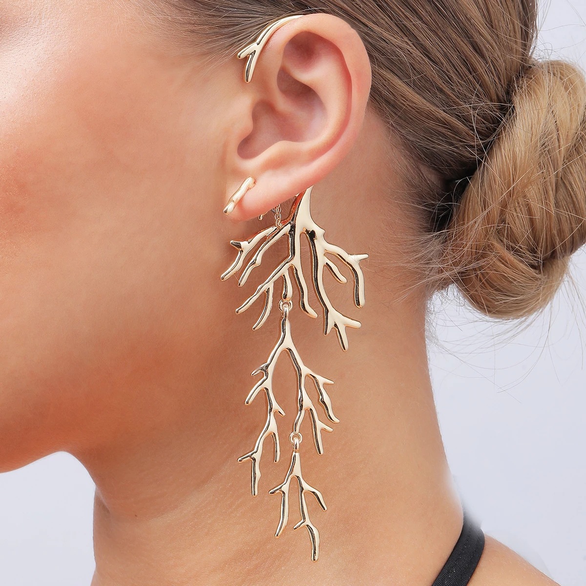 20g Weight Drop Earrings Classification 1 Pair Quantity Ig Style Exaggerated Coral Alloy Plating Women's Drop Earrings