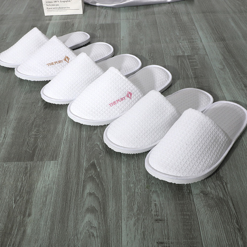 Star-rated high-end hotel slippers, non-disposable slippers, hotel home beauty salon non-slip waffle aviation slippers