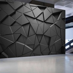 3d立体幾何学黒色科学技術感電電ネットカフェ壁布フロント直播間ネット赤カード背景壁壁紙