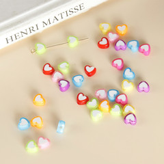 20顆日系愛心直孔混色心形樹脂耳環耳飾手鍊串珠貼片diy手作材料
