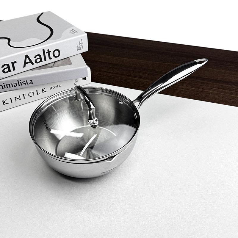 Chockmen Zhuo Deming 18 / 10 un solo mango de acero inoxidable grueso 16cm pequeño pan de leche de panela de fideos hervir gachas de leche