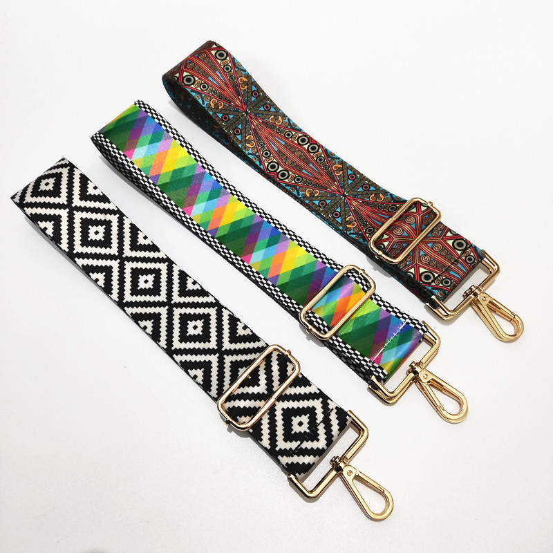 New Ethnic Style Colorful Wide Shoulder Straps Adjustable Shoulder Crossbody Long Strap Bag Accessory Strap Burden Reduction Bag Strap display picture 2