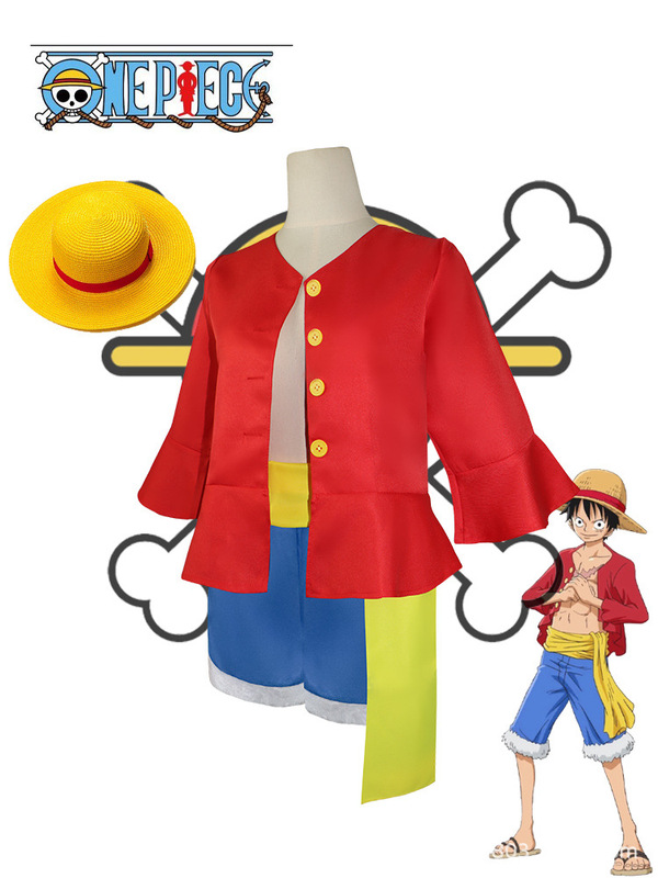 ワンピース路飛cos服子供服舞台演出服航海王服麦わら帽子セットコスプレ衣装|undefined