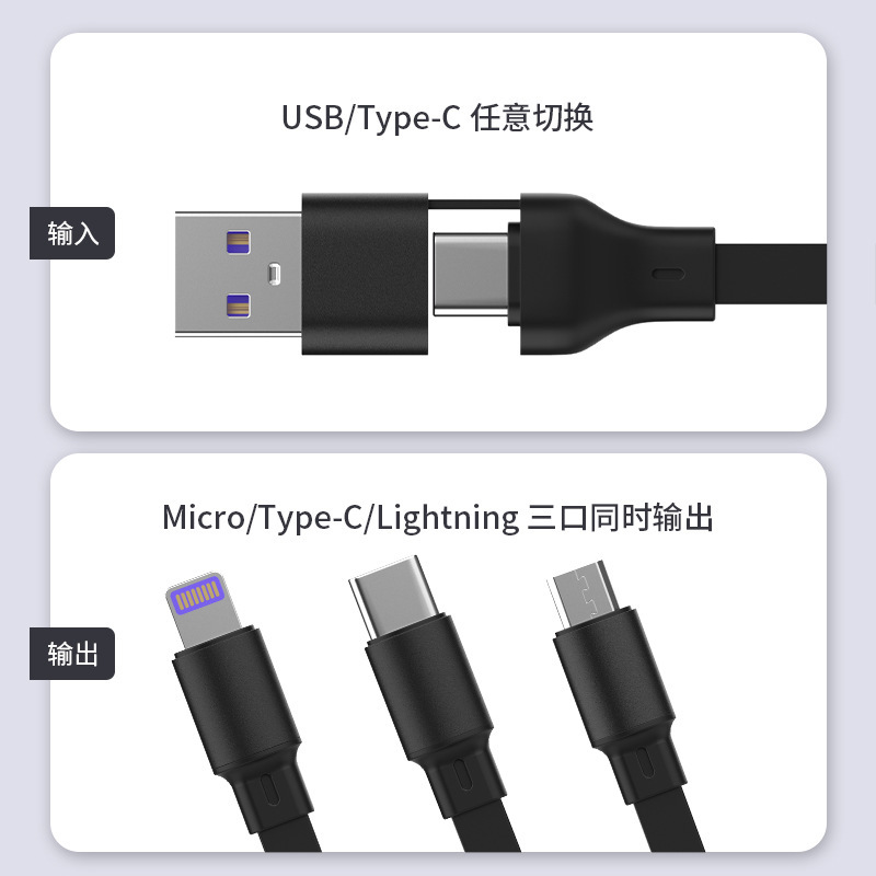 2対3 100W格納式充電ケーブル、高品質ギフト、電子商取引、Amazonモデル、カスタマイズ可能なロゴ印刷、超薄型|undefined