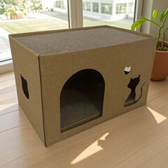 猫抓板一体窝耐抓耐磨不掉屑双层瓦楞纸加厚纸箱猫屋猫咪玩具