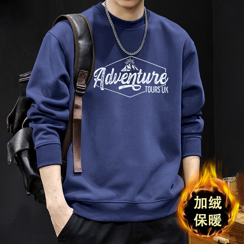 Suéter masculino primavera y otoño nuevo inns suelto marca de moda letras impresión casual japonesa camiseta de manga larga moda blusa de cuello redondo
