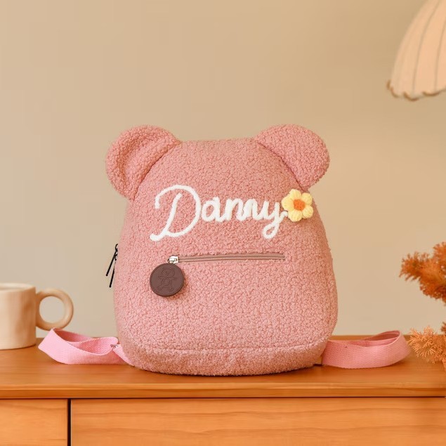 国境を越えた売れ筋のパーソナライズされた刺繍のかわいいぬいぐるみバックパック女子学生クマスクールバッグバックパック|undefined