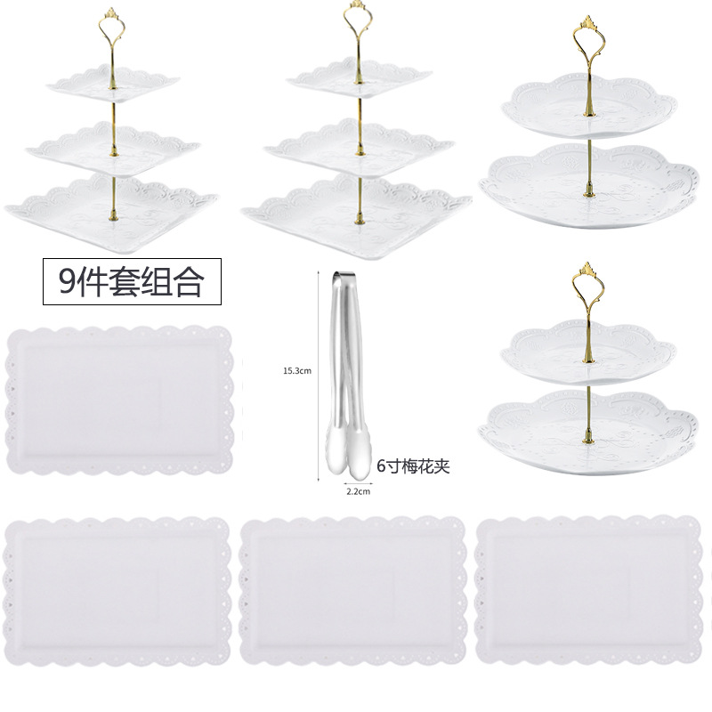 Estilo nórdico soporte de postre multi-capa soporte de la torta de la sala de estar mesa de café merienda plato Plato de frutas combinación merienda Candy soporte de exhibición