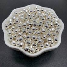 3-12mm塑料ccb隔珠电镀定位珠散珠直孔圆珠diy手链项链饰品配件