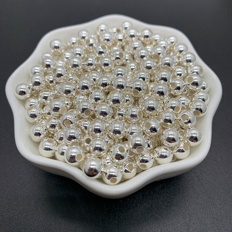 3-12mm plastic ccb spacer beads plating positioning beads loose beads straight hole round beads diy bracelet necklace accessories