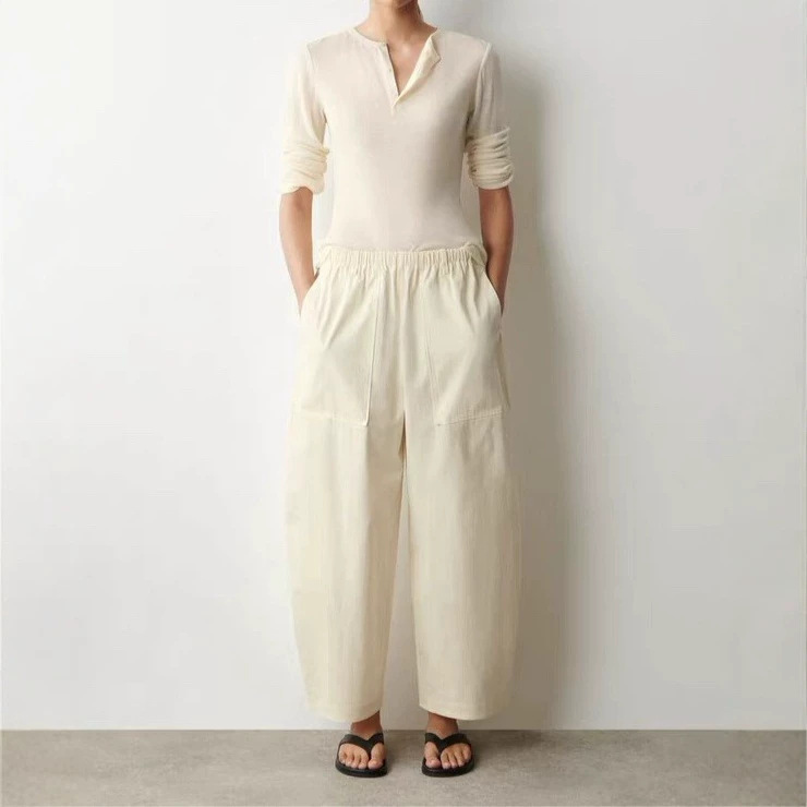 Cs Women's Casual Style Cotton Blend Workwear Barrel-Shaped Trousers 2026 Summer New Pants 1337107001 Cs Women's Casual Style Cotton Blend Workwear Barrel-Shaped Trousers 2026 Summer New Pants 1337107001