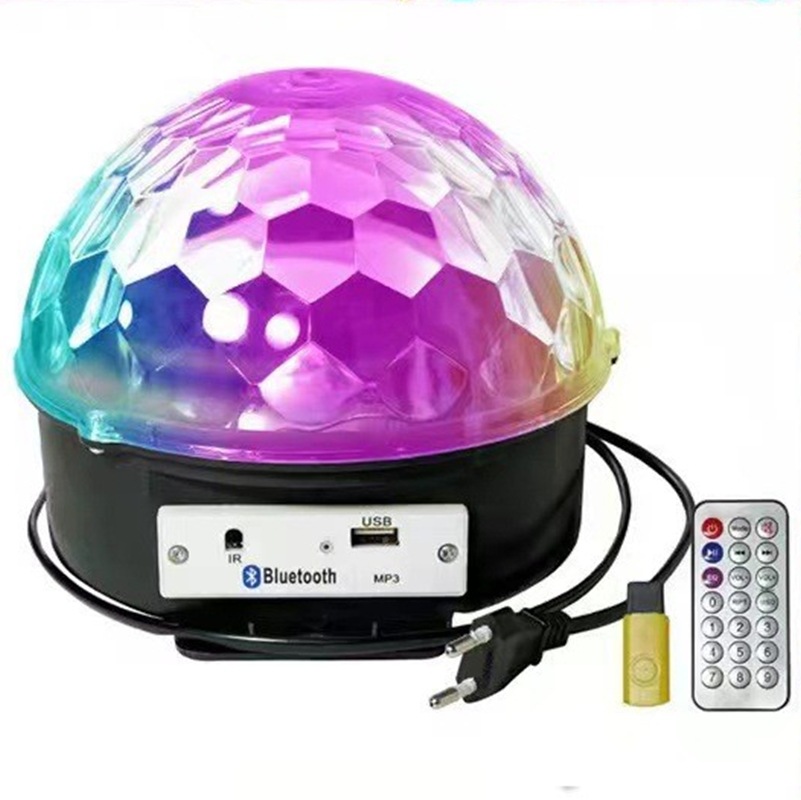 Bola mágica de cristal LED con control remoto, Bluetooth, MP3 y control por voz, luz de escenario para KTV