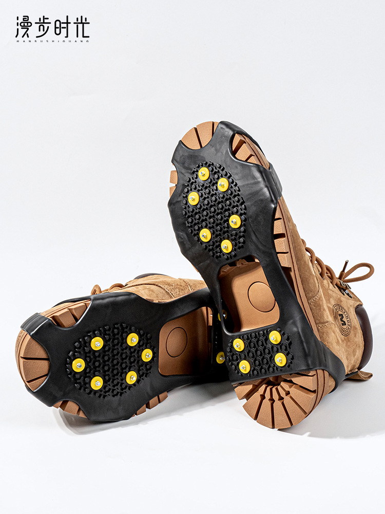 透明10歯氷爪滑り止め靴カバー雪地靴爪簡易雪爪冬雪天靴滑り止め神器