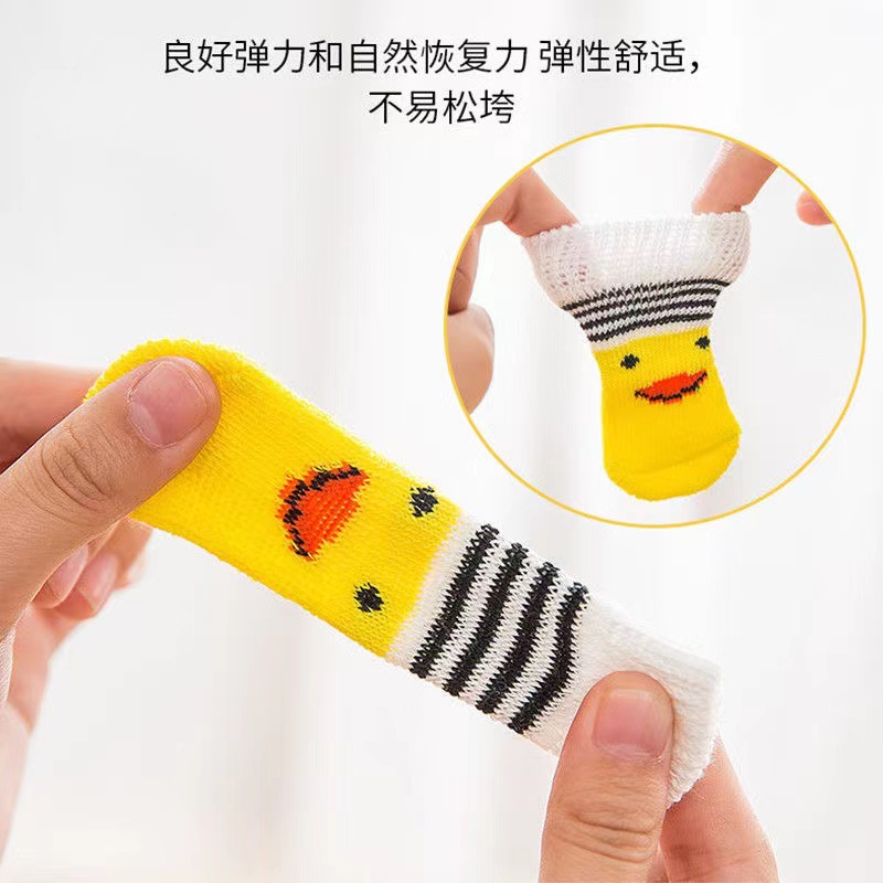 Nuevos calcetines para mascotas cubierta antideslizante protección de la pierna cuatro estaciones universal anti-sucio perro zapato cubierta pequeño perro gato calcetines de algodón image 4