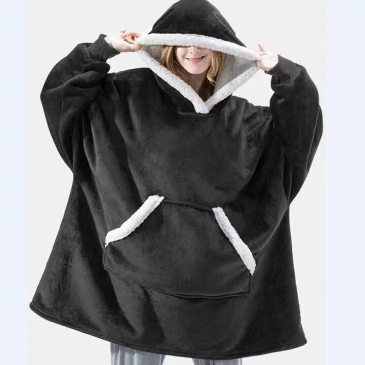 Cross-border Barcode Pullover Fleece Pajamas Warm TV Blanket Outdoor Cold-proof Nightgown Couple Wear Fleece Warm Cross-border Barcode Pullover Fleece Pajamas Warm TV Blanket Outdoor Cold-proof Nightgown Couple Wear Fleece Warm
