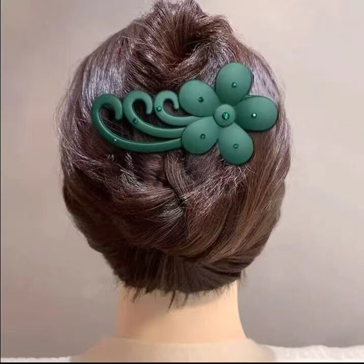 50-Year-Old Flower Hairpin Hot Style Rhinestone Clip on the Back of the Head Large Fashionable Red Hair Duckbill New Style 50-Year-Old Flower Hairpin Hot Style Rhinestone Clip on the Back of the Head Large Fashionable Red Hair Duckbill New Style