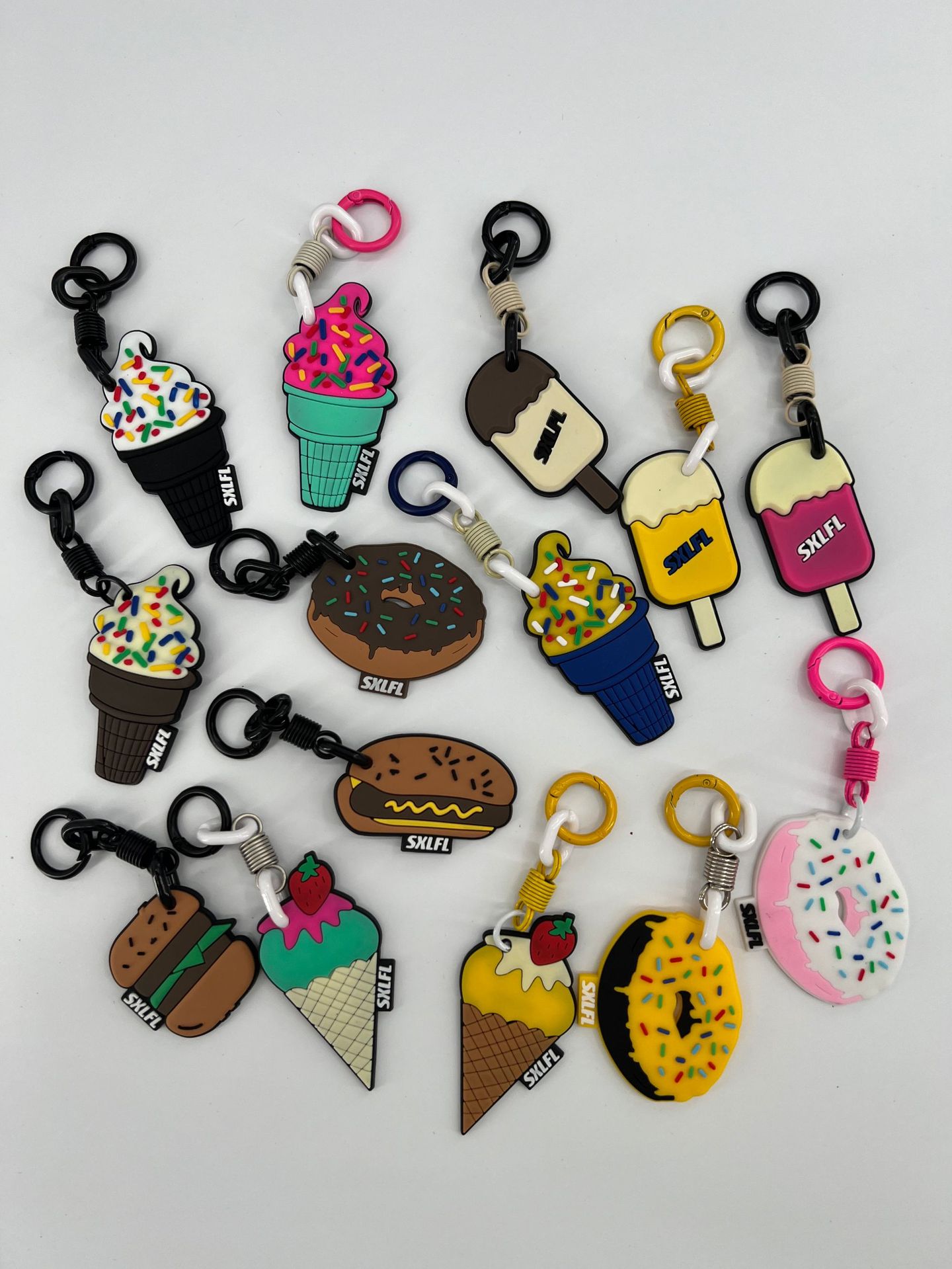 7g Weight 1 Piece PVC Hamburger Hot Dog Donuts Bag Charms