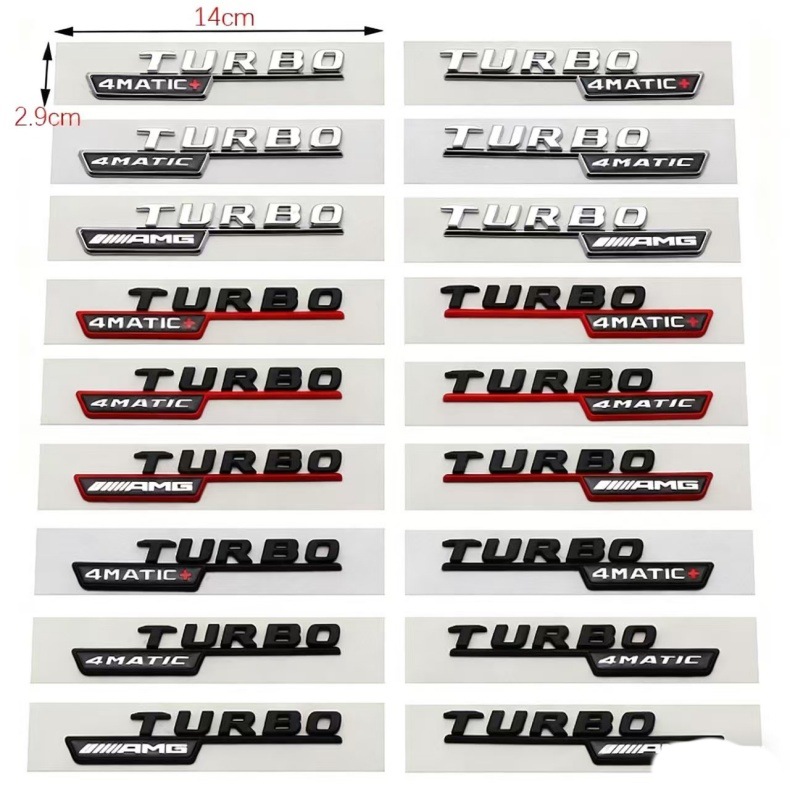 Suitable for Mercedes-Benz Turbo 4Matic Amg Fender Side Logo Turbocharged Car Logo Modified Body Car Sticker