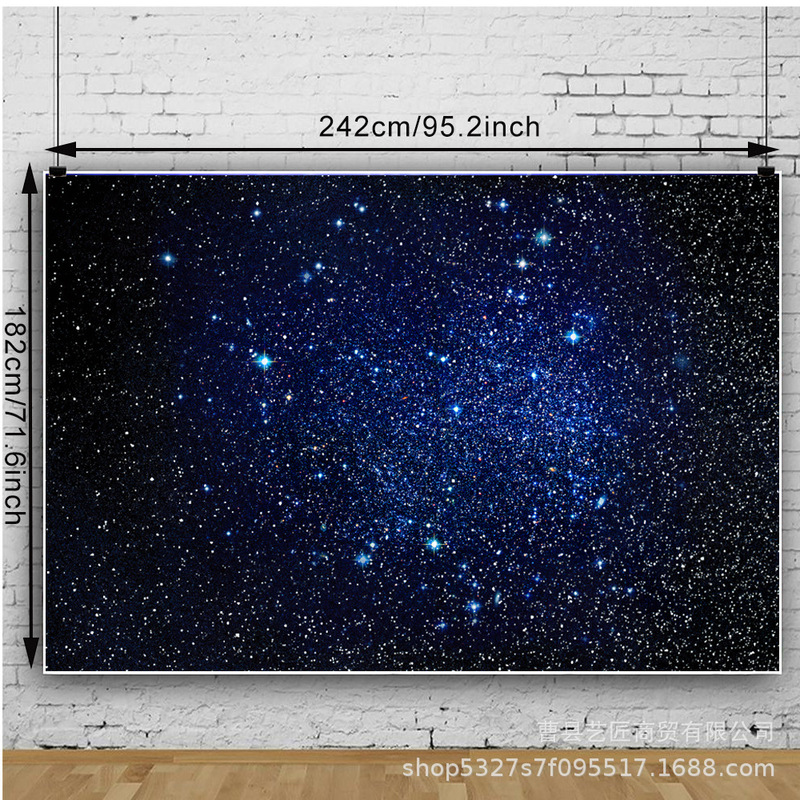Star Birthday Background Photography Background Vinyl Cyber Celebrity Live Cross Border Blue Night Sky Sky Background