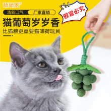猫薄荷木天蓼舔舔乐玩具 葡萄形磨牙洁齿球 猫咪解闷互动零食玩具