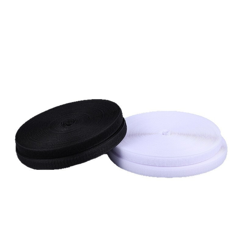 1cm All-Nylon Black and White Hook and Loop Fasteners for Clothing Accessories, Waterproof and Durable Nylon Fasteners