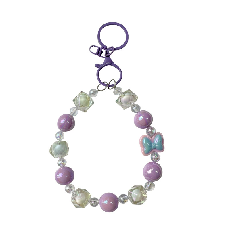 Beaded bracelet for keys, pendant with bow, keychain, accessory, factory direct supply