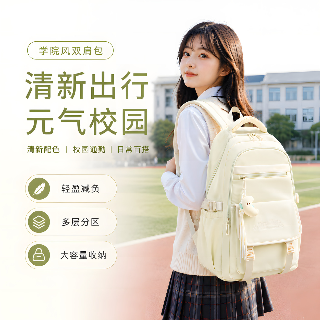 Nueva mochila de alta calidad para estudiantes de secundaria junior, mochila de hombro de gran capacidad, juveniles ligeros y universales