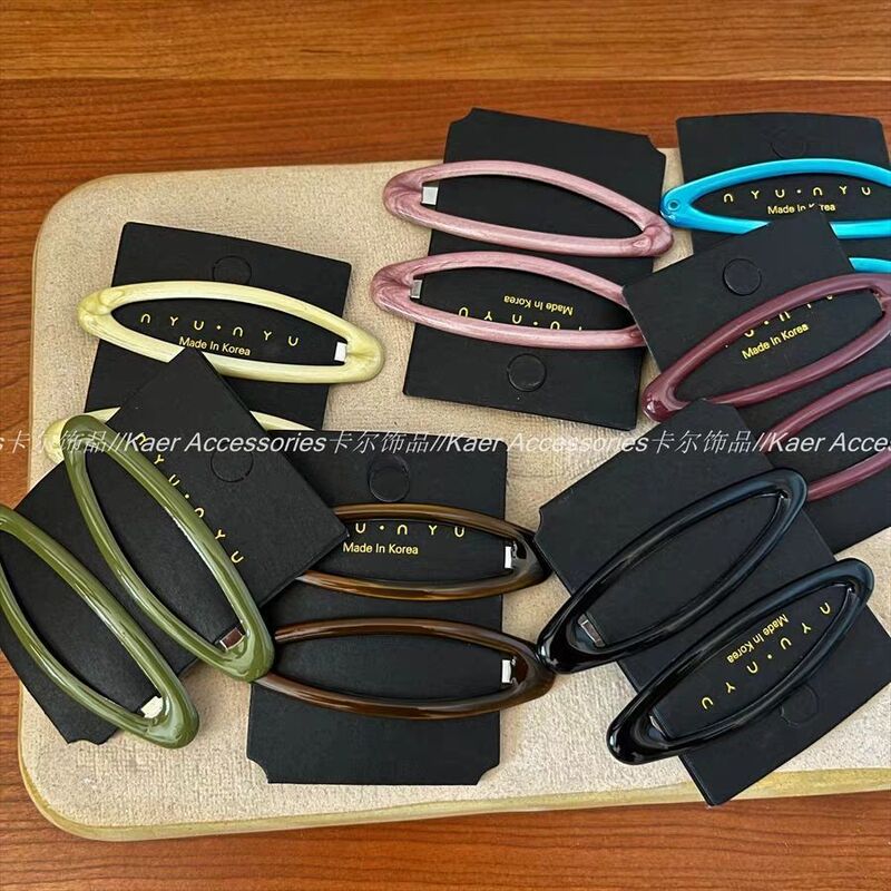 Korean Spring and Autumn New Colorful Enamel Oval Bb Hair Clip Fashion Bangs Clip Side Clip Children's Hair Accessory for Girls Korean Spring and Autumn New Colorful Enamel Oval Bb Hair Clip Fashion Bangs Clip Side Clip Children's Hair Accessory for Girls