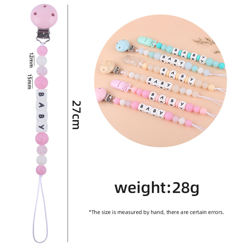 Bebé suministros Hemu chupete clip creativo bebé DIY Nombre de silicona mordedura pegamento molar chupete cadena