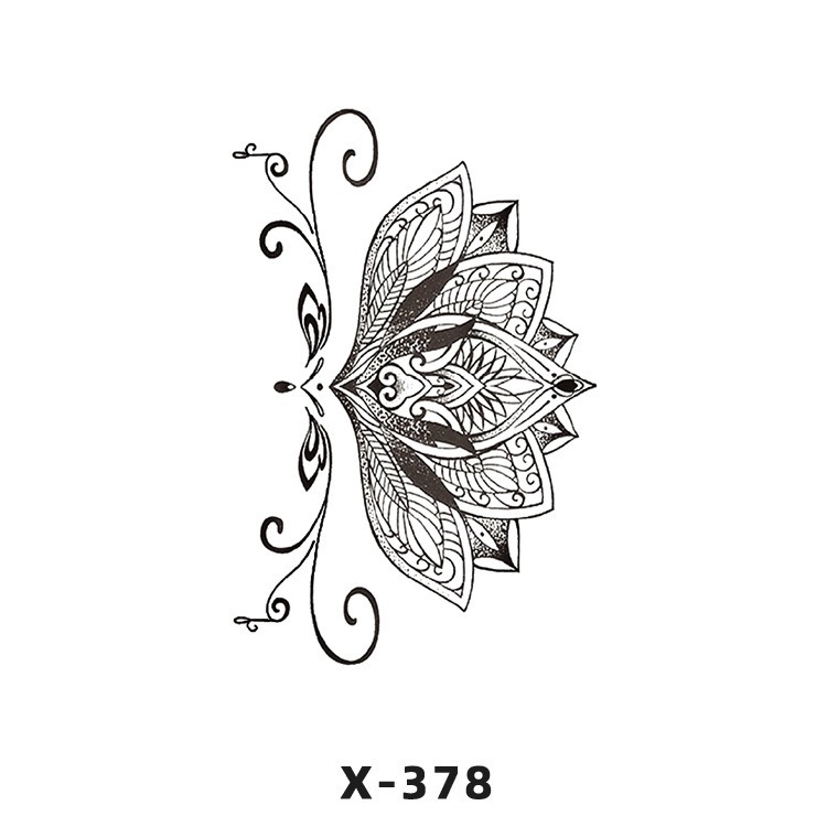 Arco de flor pequeña pegatinas de tatuaje fresco 3D dibujos animados transfronterizo Henna rosa impermeable texto en inglés pegatinas de tatuaje